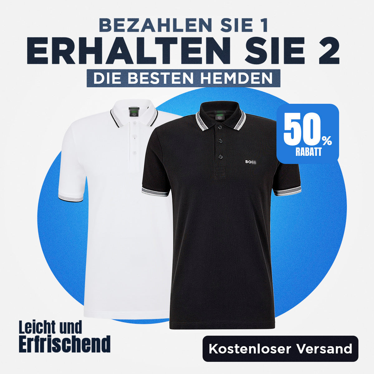 [KAUFEN SIE 1 ERHALTEN SIE 2] Kit 2 H. Boss Poloshirts